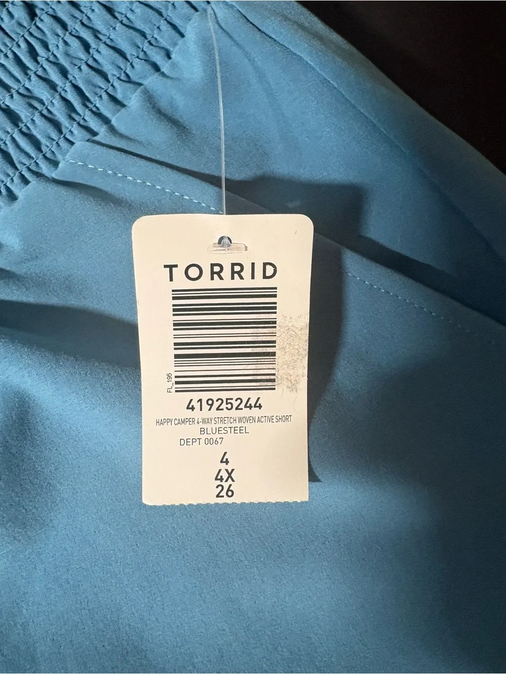 torrid Light Teal Athletic Shorts with Smocked Waist